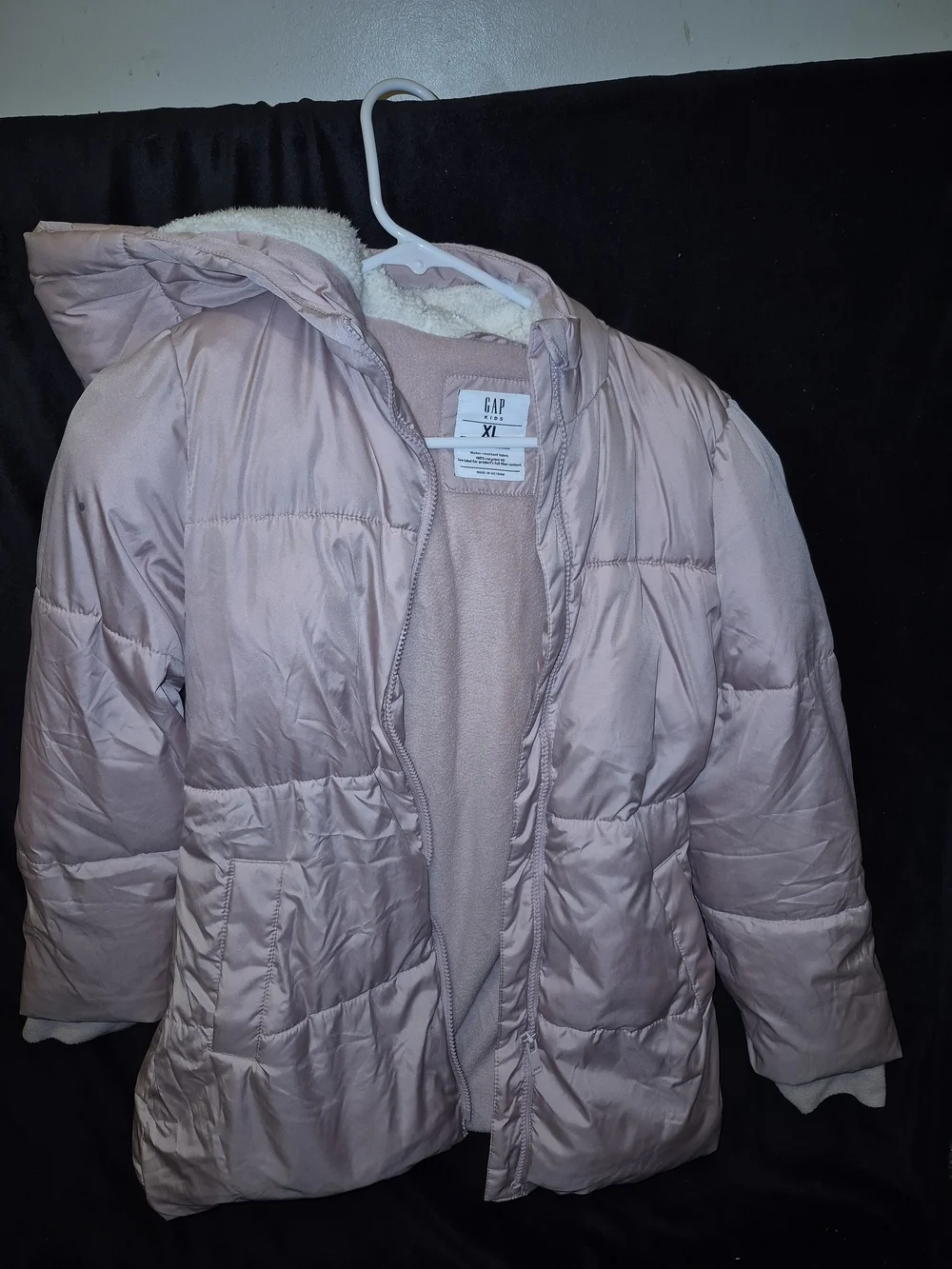 Gap Kids Light Pink Puffer Jacket with Hood